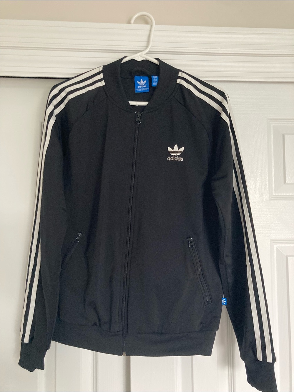 adidas Originals Black Track Jacket with White Three-Stripes